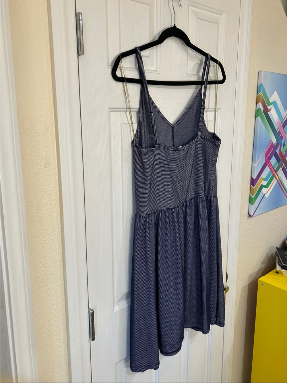 Universal Thread Navy and White Striped Spaghetti Strap Summer Dress Large - Picture 4 of 6